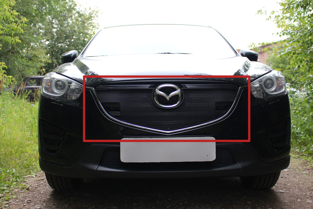 Защитная сетка радиатора верх черная Mazda CX-5 (2015-2017) рестайлинг ...