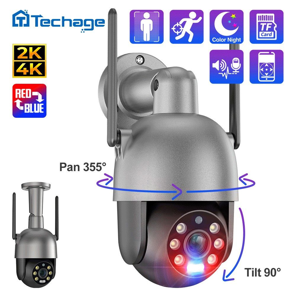 Камера видеонаблюдения Techage TA-XM-605GP-AI-50G 3840×2160 4K - купить по  низким ценам в интернет-магазине OZON (795689786)