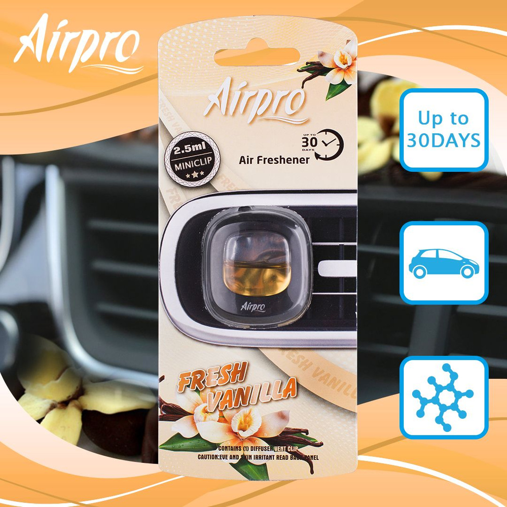 AirPro ароматизатор для автомобиля,Mini Clip, парфюм для автомобиля, Air Freshener, Fresh Vanilla  #1