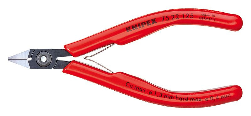 Кусачки боковые для электроники чернёные 125 мм KNIPEX 7522125 #1