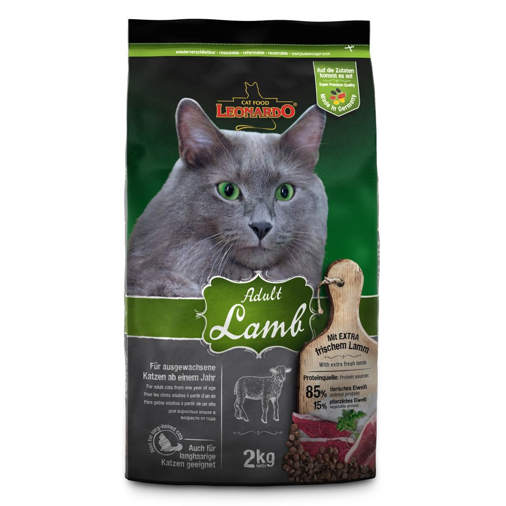 Сухой корм для кошек Леонардо Эдалт Ягненок / Leonardo Adult Lamb 2 кг -  купить с доставкой по выгодным ценам в интернет-магазине OZON (1150055158)