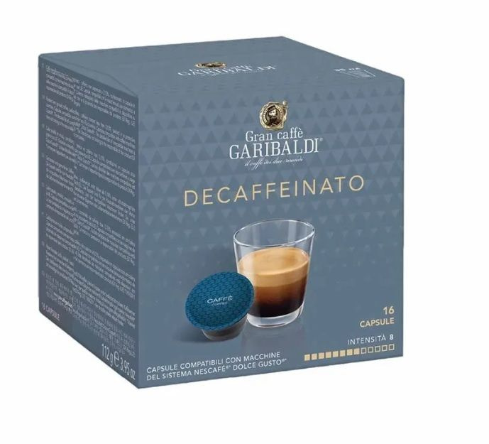 Кофе в капсулах молотый GARIBALDI DECAFFEINATO, для системы DOLCE GUSTO, 16 шт  #1