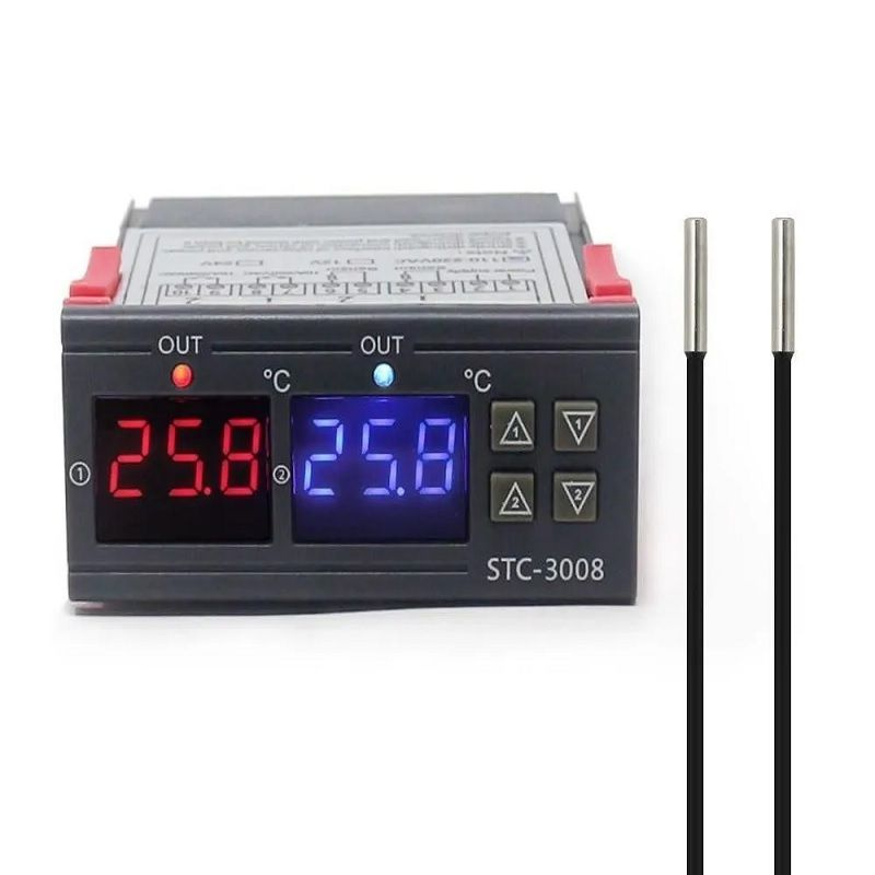 Терморегулятор/термостат STC-3008 с двумя датчиками 10А 220В #1