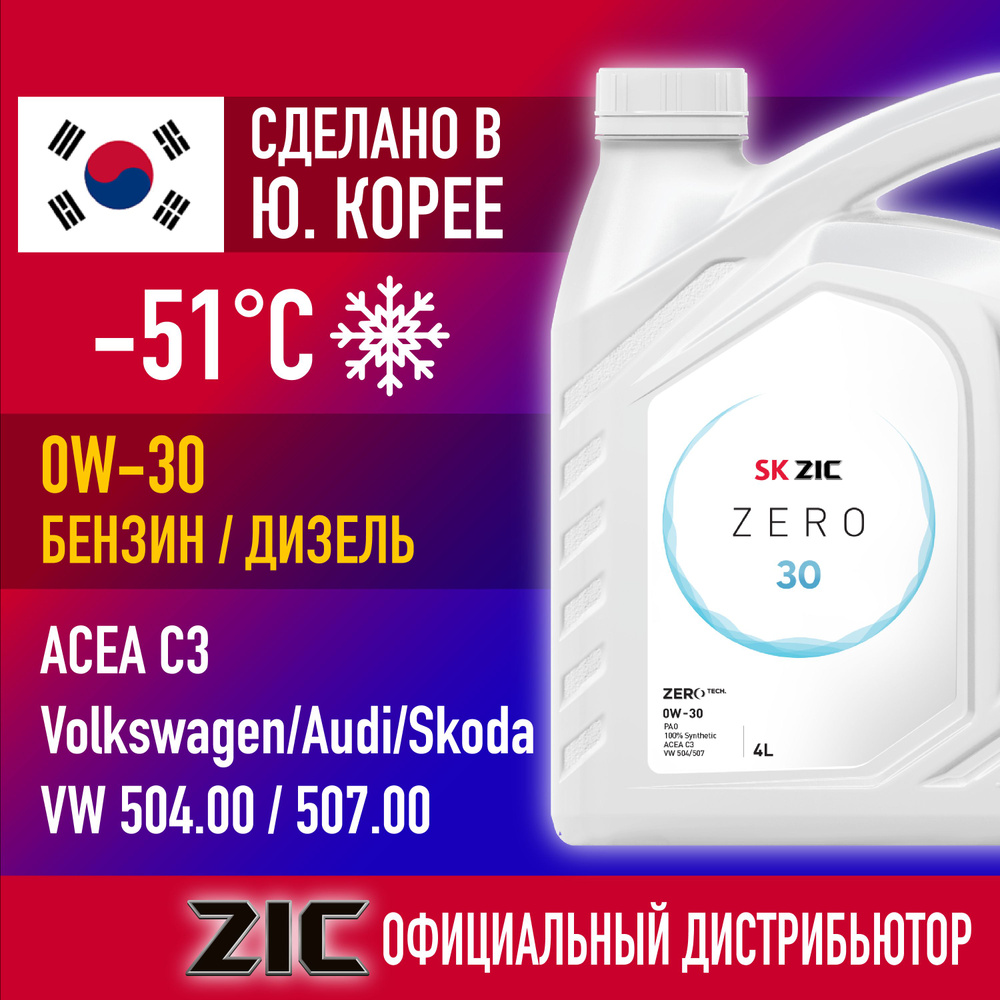 Масло zic zero 0w30