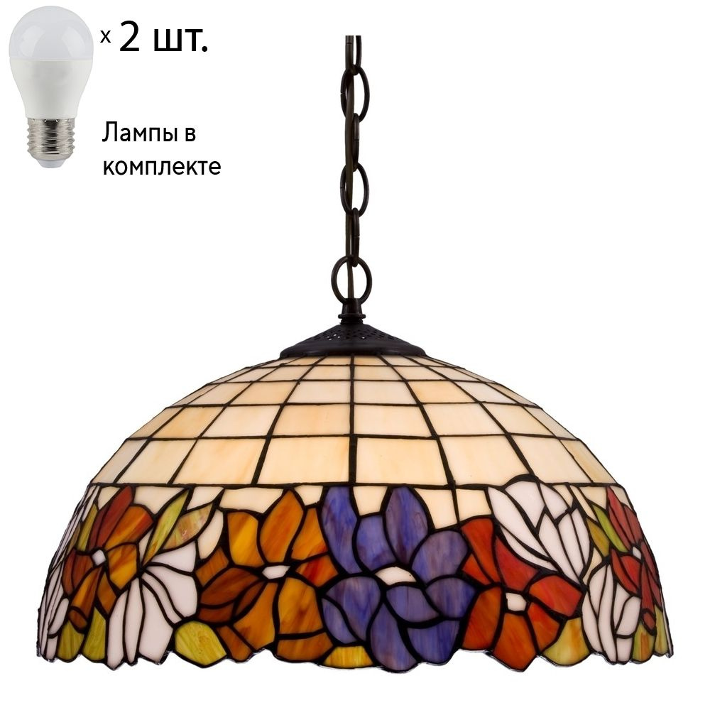 Светильник тиффани. Подвесной светильник с лампочками Velante 813-806-02Lamps E27 P45  #1