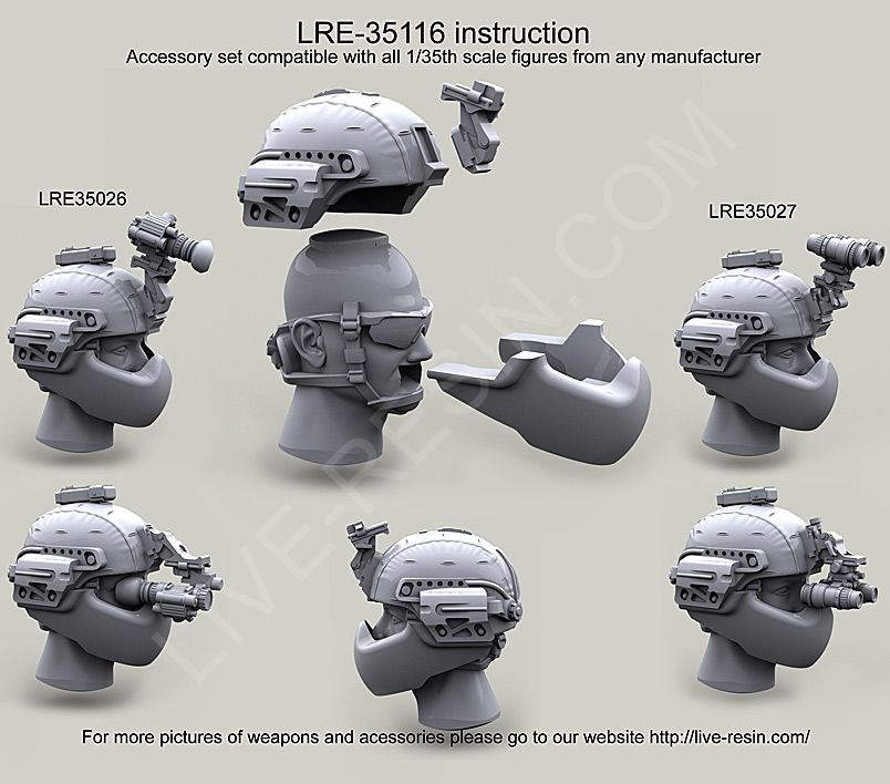 Live Resin LRE35116 Американский шлем ACH/MICH с лицевой защитой MTEK Predator Face Armour с чехлом, #1