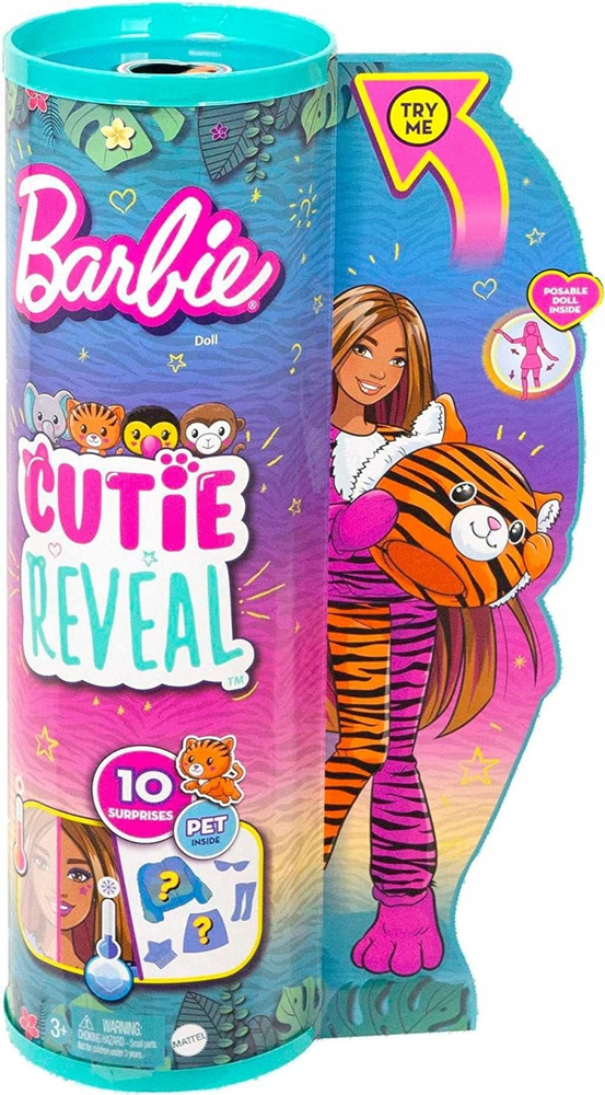 Кукла Barbie Cutie Reveal Jungle в костюме тигра HKP99/ Барби Джунгли #1