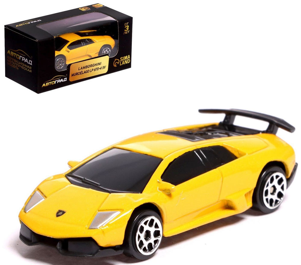 Машина LAMBORGHINI MURCIELAGO LP 670-4 SV, металлическая коллекционная  модель, игрушечный транспорт, цвет жёлтый - купить с доставкой по выгодным  ценам в интернет-магазине OZON (863611502)