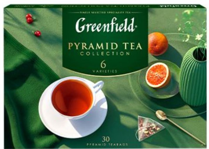 Подарочный набор чая ГРИНФИЛД в пирамидках 30 шт., GREENFIELD Pyramid Tea Collecton, ассорти из 6 сортов #1