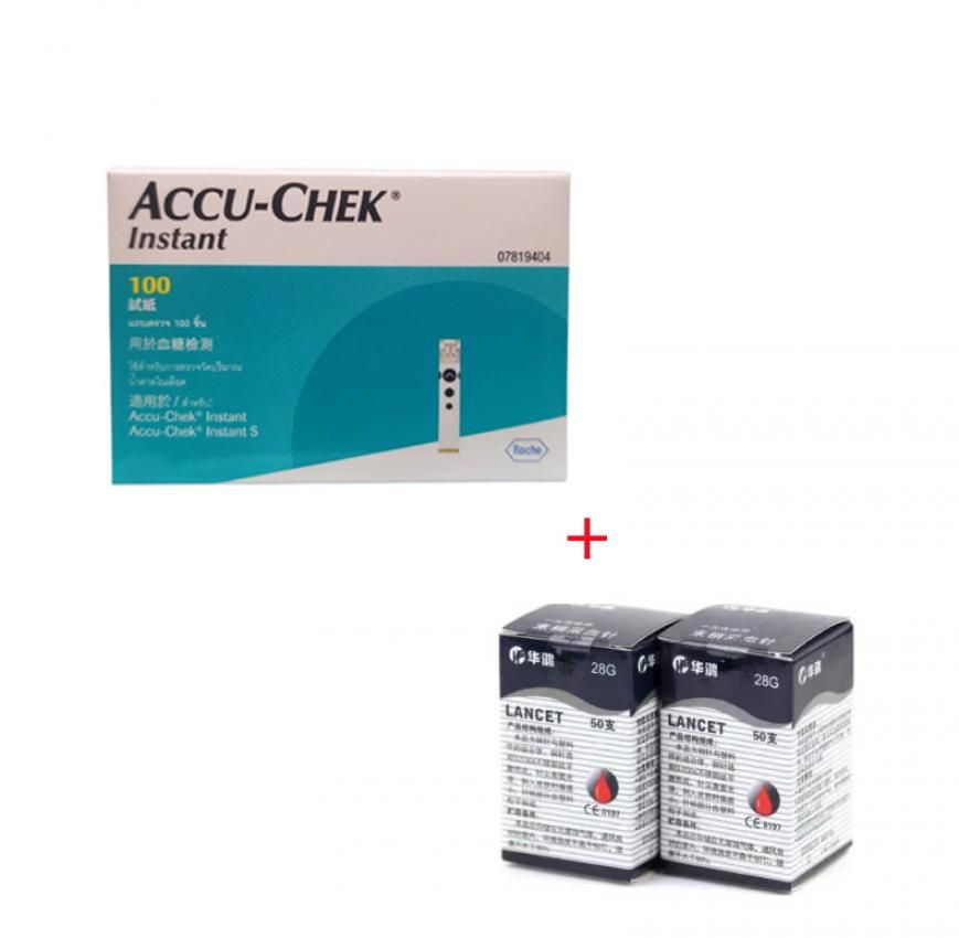 Тест-полоски "Акку-Чек Инстант" (Accu-Chek Instant) №100 + ланцеты ...