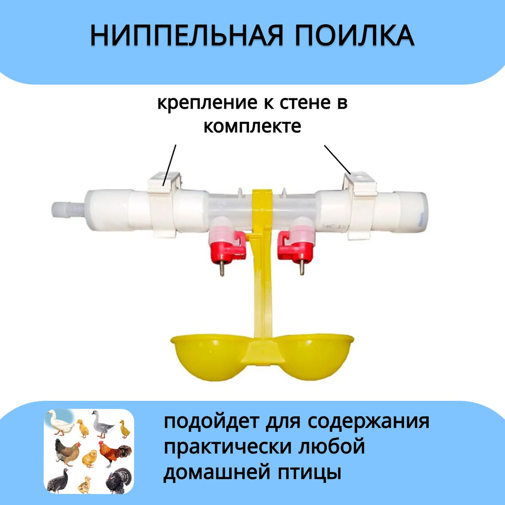 Система ниппельного поения для домашних птиц.Поилка для кур,бройлеров,перепелов.  #1