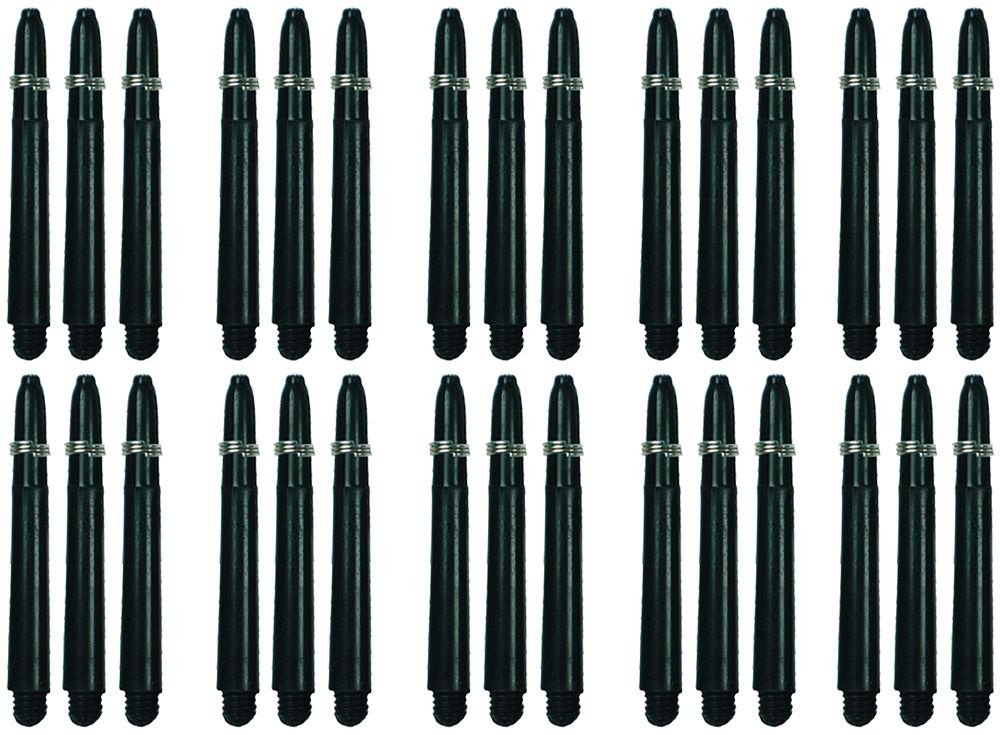 Хвостовики (Medium) для дротиков Дартс. Набор из 10-ти комплектов One80 Nylon с колечками. Черные. #1