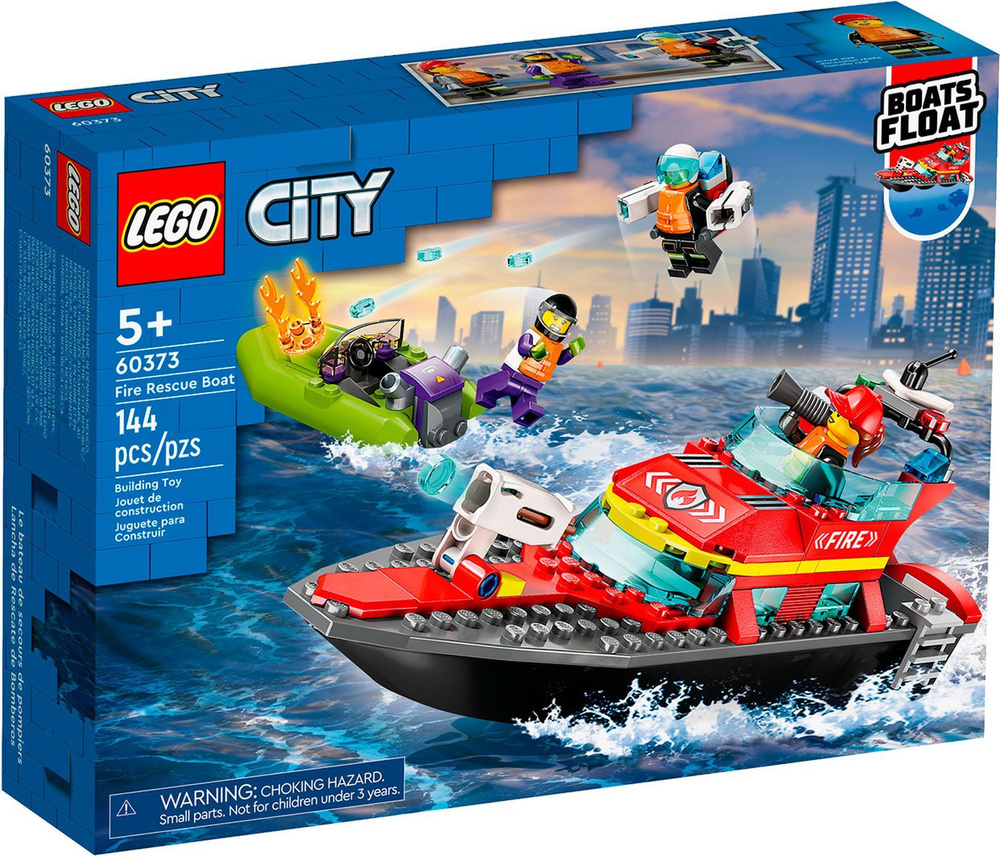 Конструктор LEGO City Fire Пожарно-спасательная лодка, 144 деталей, 5+,  60373 - купить с доставкой по выгодным ценам в интернет-магазине OZON  (870207621)