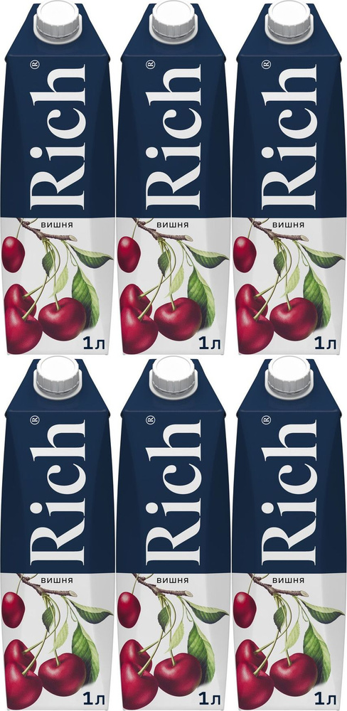 Нектар Rich вишневый осветленный, комплект: 6 упаковок по 1 л  #1