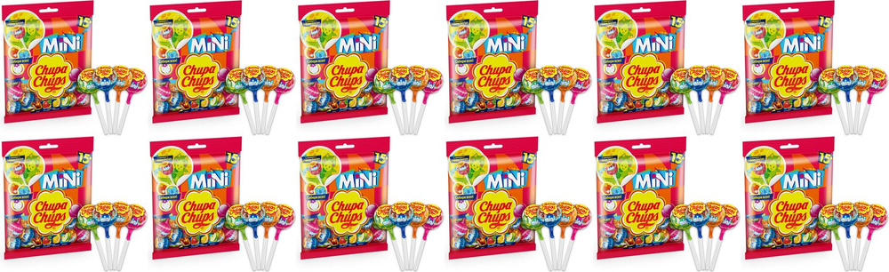 Карамель Chupa Chups mini Миньоны, комплект: 12 упаковок по 90 г #1