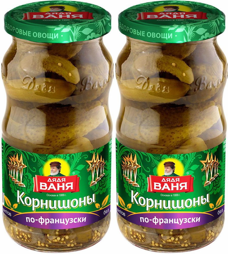 Корнишоны Дядя Ваня маринованные по-французски, комплект: 2 упаковки по 460  г