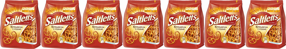 Крендельки Saltletts Lorenz с солью классические, комплект: 7 упаковок по 150 г  #1