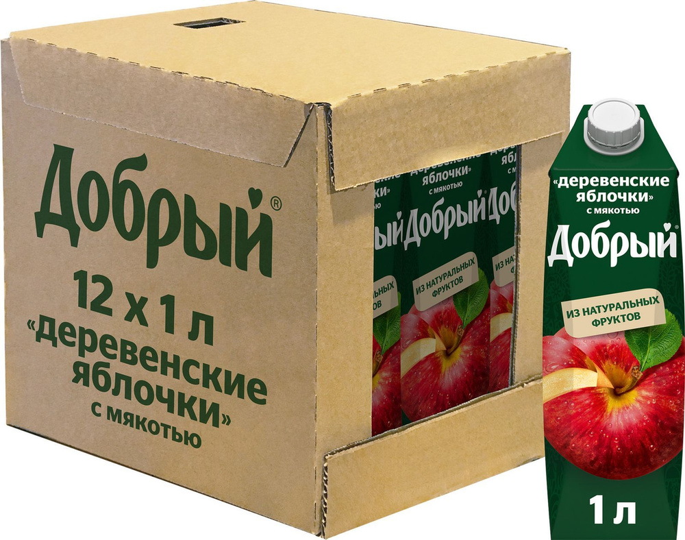 Нектар Добрый Деревенские яблочки, 12 шт х 1 л #1