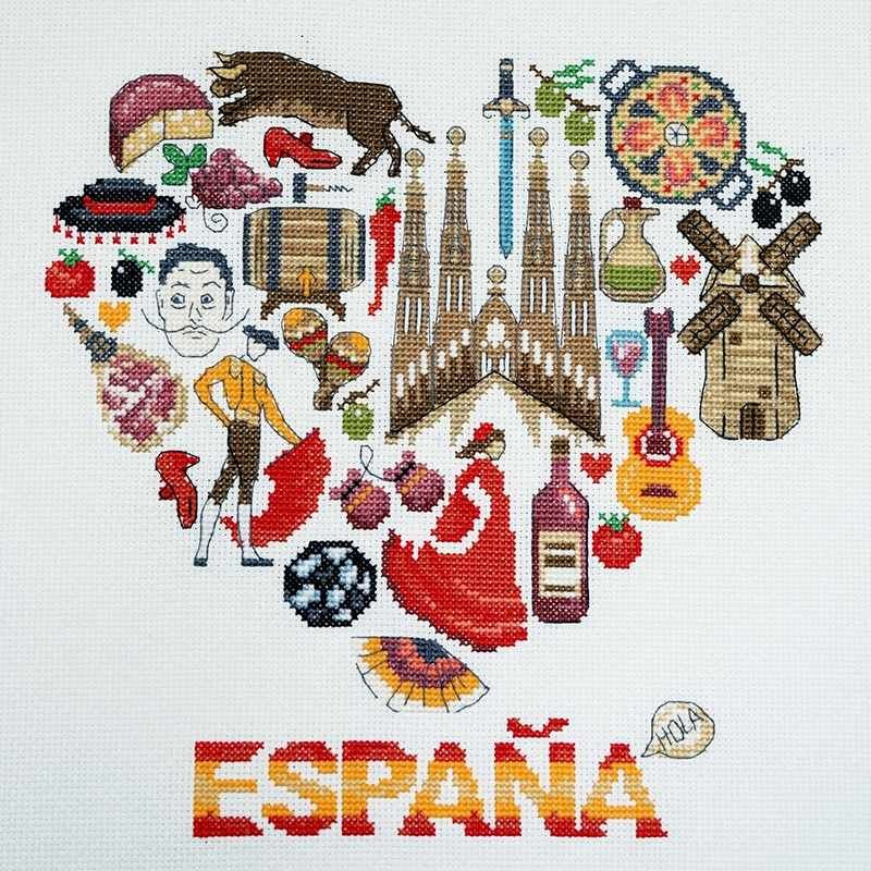 Набор для вышивки Марья искусница "11.001.24 Испания" / Счетный крест / Еда, Животные, Напитки, Сэмплеры #1