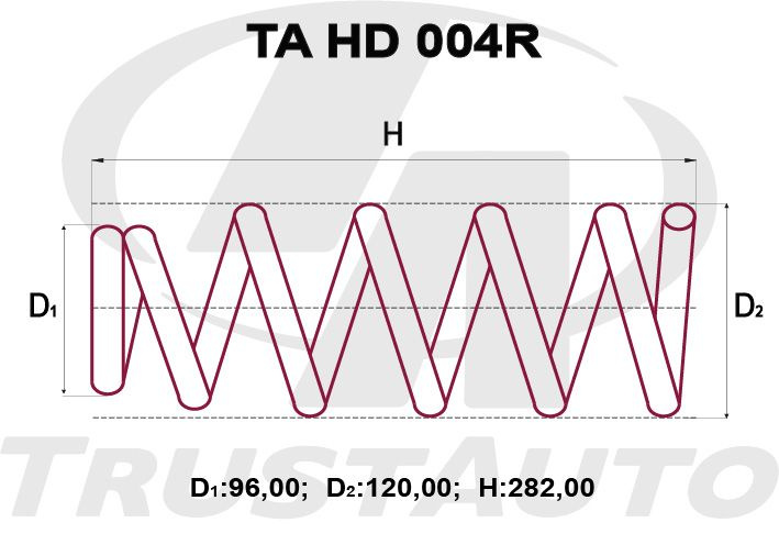 TRUSTAUTO Пружина подвески, арт. TAHD004R #1