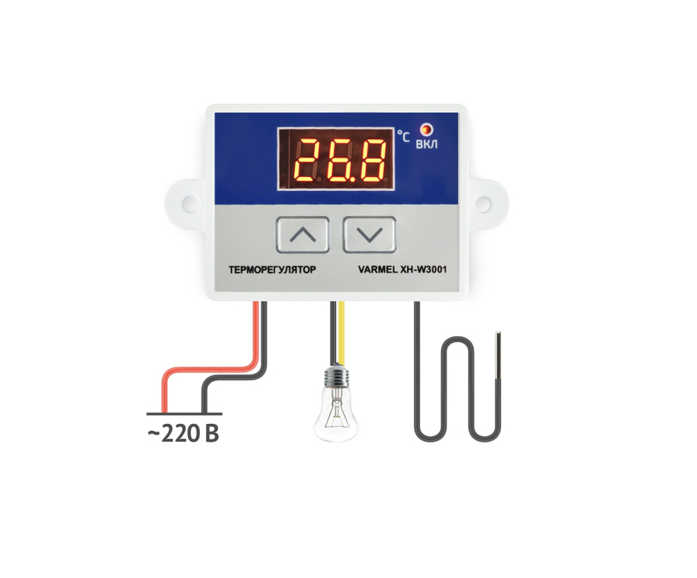 Терморегулятор/термостат XH-W3001/для обогревателя/инкубатора/теплого пола до 1500Вт  #1