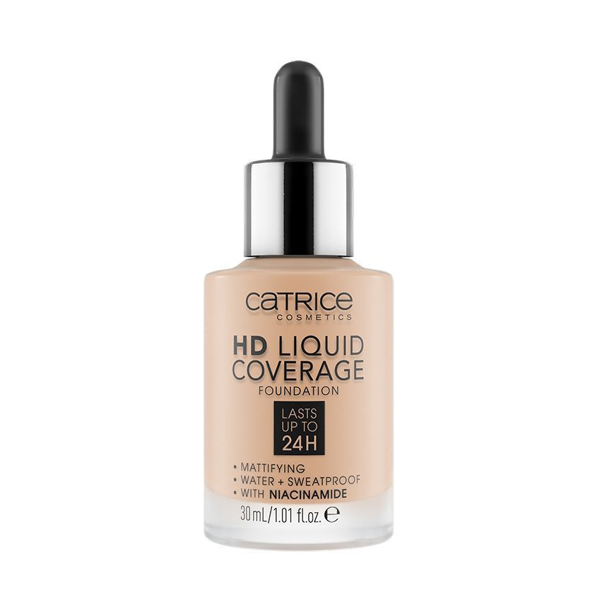 Тональная основа для лица CATRICE HD LIQUID COVERAGE тон 030 SAND BEIGE #1