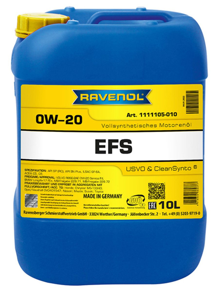 Масло моторное RAVENOL 0W-20 Синтетическое - купить в интернет-магазине ...