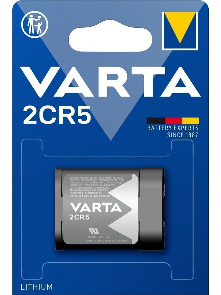 Батарейка Varta 2CR5 Lithium 6V (6203), литиевая, 1 шт - купить с ...