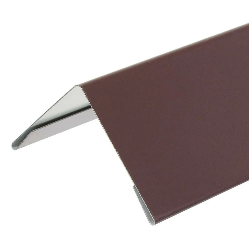 Угол наружный коричневый 60мм х 60мм х 1,75м внешний металлический с полимерным покрытием в защитной #1