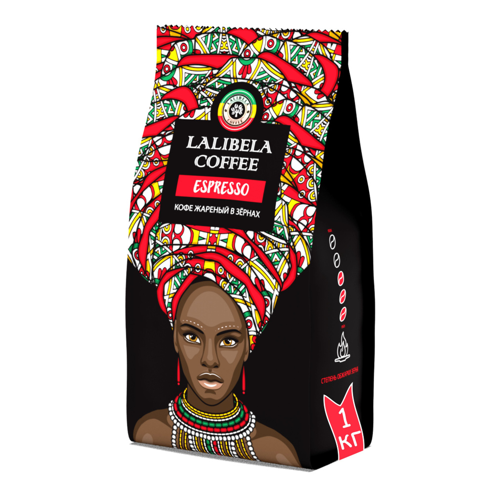 Кофе в зернах 1 кг LALIBELA COFFEE ESPRESSO арабика 40%, робуста 60% #1