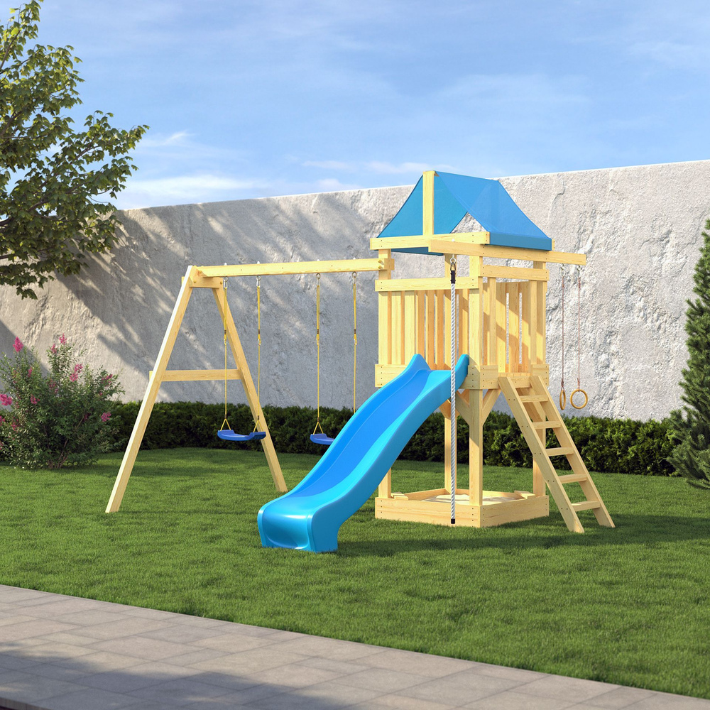 Детская деревянная игровая площадка для улицы дачи CustWood Scout S1 -  купить с доставкой по выгодным ценам в интернет-магазине OZON (989513391)