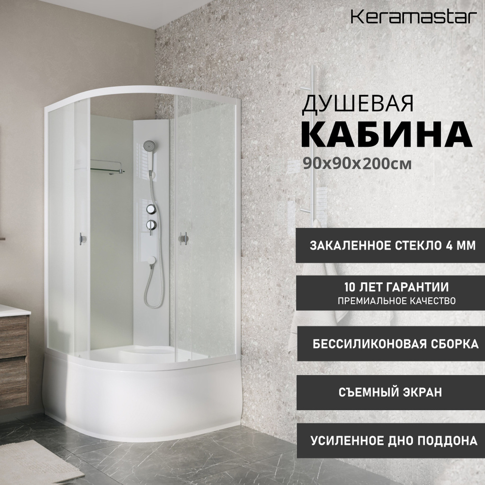 Душевая кабина без крыши Keramastar Supra KR068011BK #1