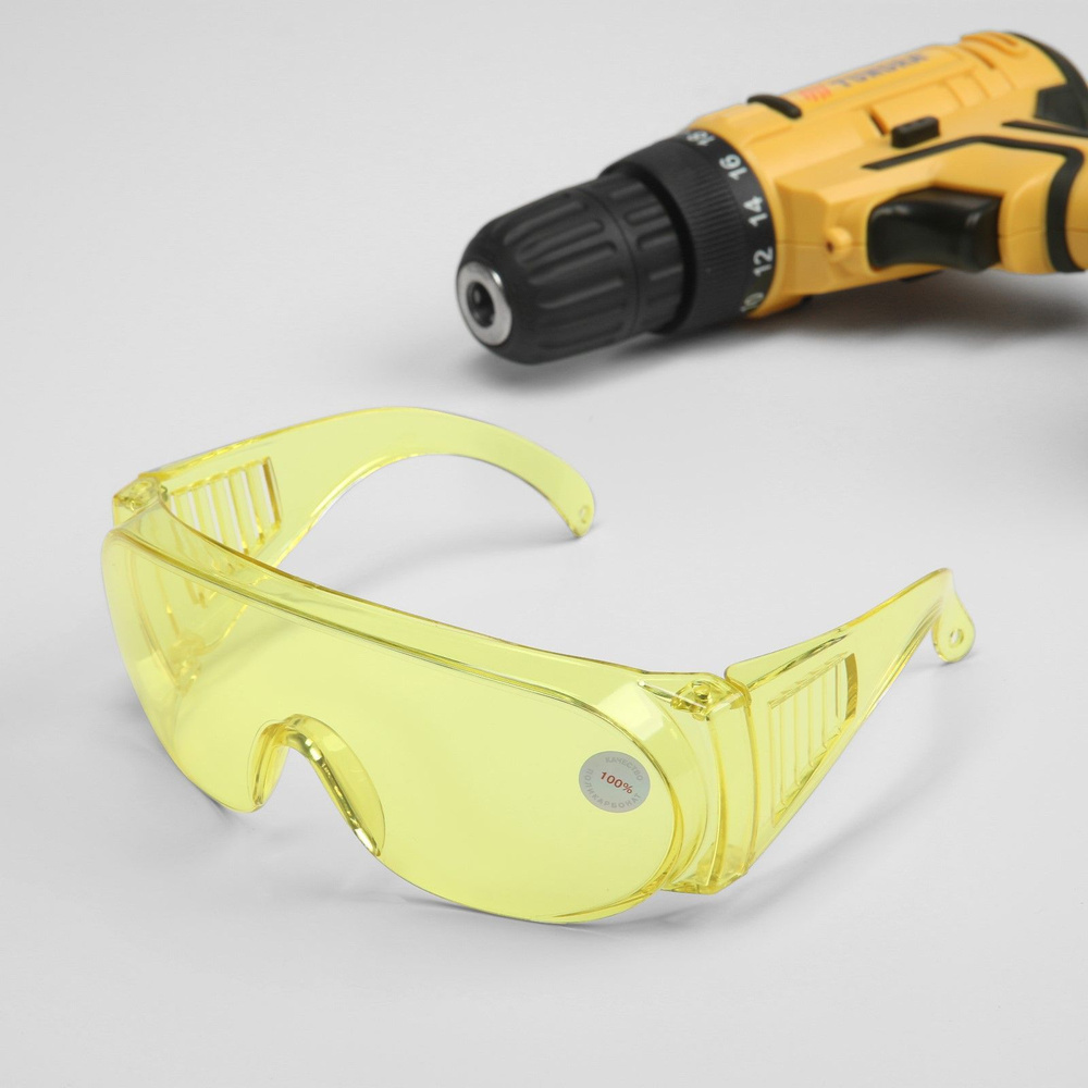 Очки защитные ЛОМ, желтые, открытого типа, ударопрочный материал  #1