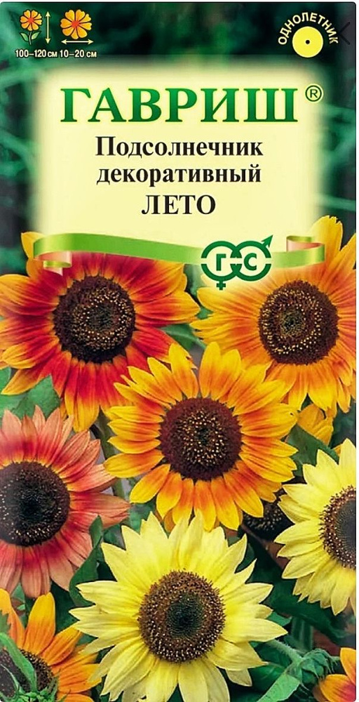 Подсолнечник декоративный Лето, 1 пакет, семена 0,5 гр, Гавриш  #1