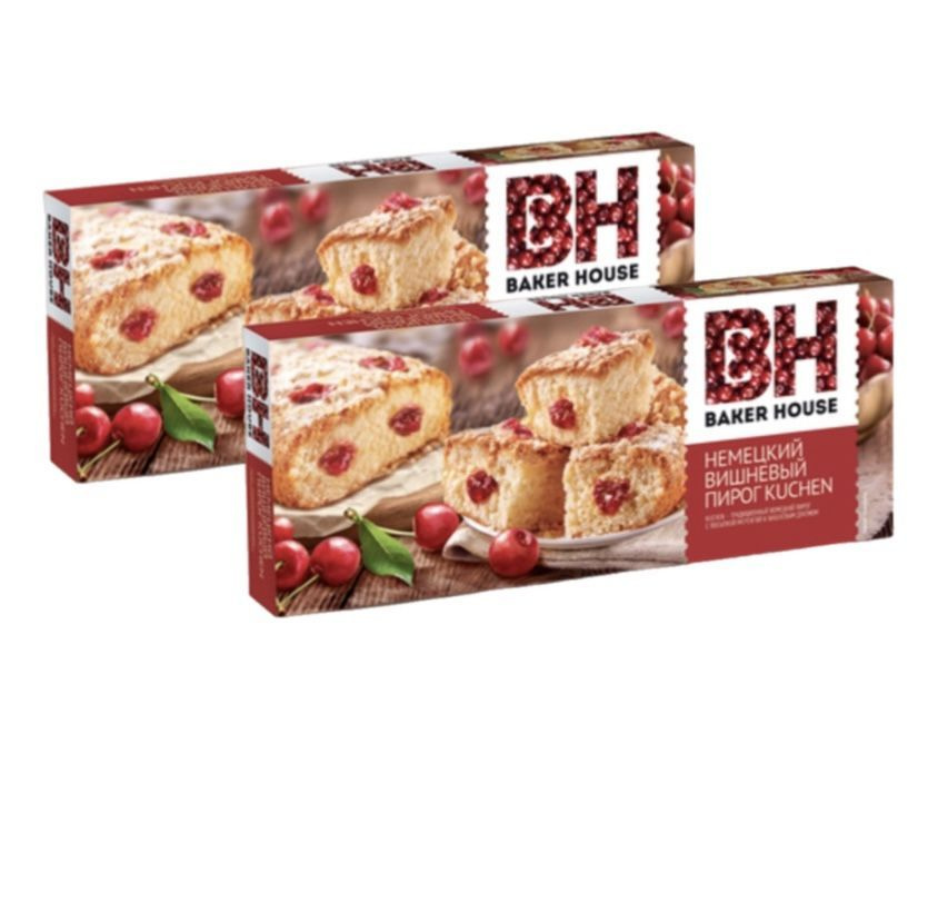 Baker House Пирог вишневый Kuchen, 350 г х 2 шт #1