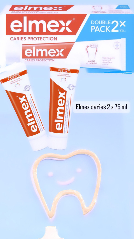 Зубная паста Elmex Anticaries , защита от кариеса (2 шт по 75 мл ...
