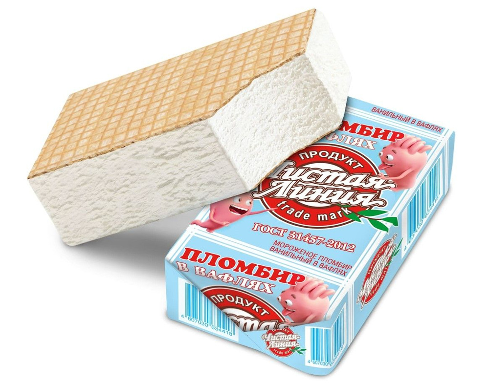 Мороженое ванильное на вафлях Чистая линия, 80 г - купить с доставкой по  выгодным ценам в интернет-магазине OZON (1031622556)