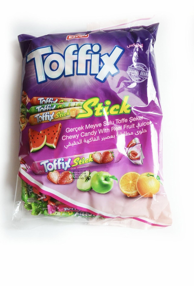 Конфеты жевательные Elvan Toffix Stick Mix / Тоффикс Стикс 1 кг микс ...