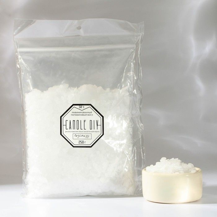 Воск парафиновый для изготовления свечей, 250 гр, темп-а плавления 58 C ...