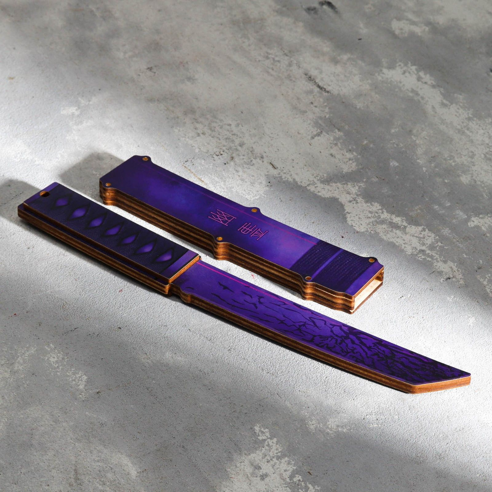 Оружие деревянное "фиолетовый нож танто" / игрушечное оружие #1