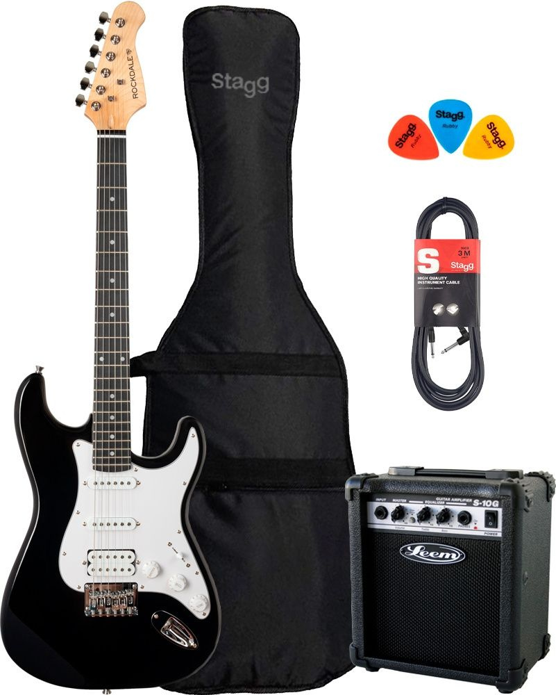 Электрогитара Stagg Rockdale Stars SSH Black Pack 1 черный - купить с ...