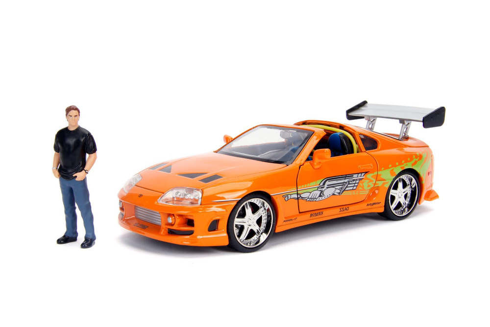 Набор Машинка с Фигуркой Форсаж 2.75"+1:24 1995 Toyota Supra W/Brian O'connor Figure Jada Toys  #1