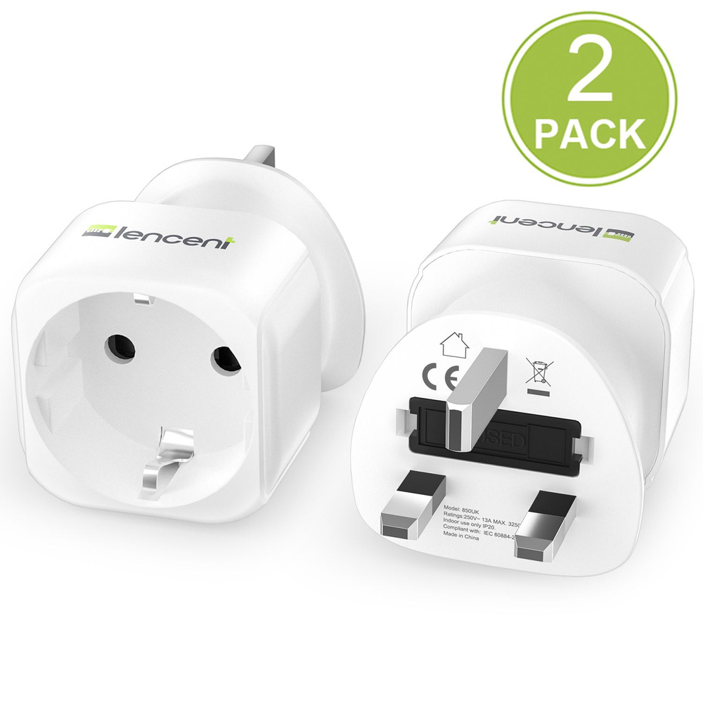 Переходник для розетки/ UK Plug Travel Adapter LENCENT, Дорожный адаптер из  России в Великобританию(тип G), 2 шт. - купить с доставкой по выгодным  ценам в интернет-магазине OZON (1087619244)