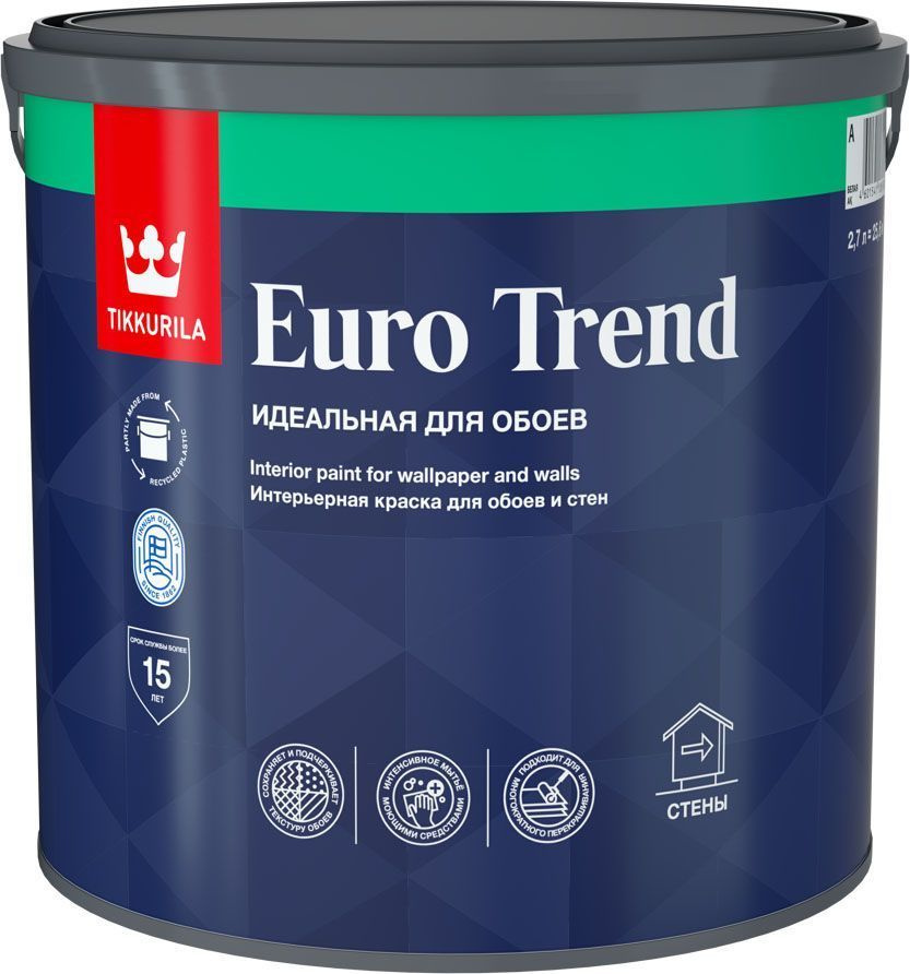 Краска Tikkurila Евро Тренд_A, Матовое покрытие, белый - купить в ...