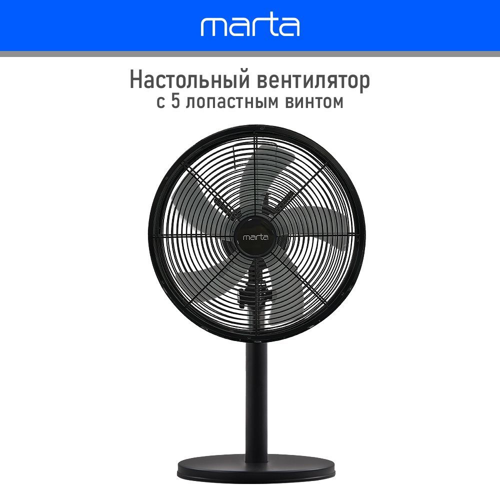 Вентилятор настольный MARTA MT-FN2553 220в в металлическом корпусе, d30 ...