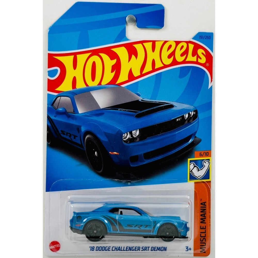 HKJ54 Машинка игрушка Hot Wheels металлическая коллекционная 18 DODGE  CHALLENGER SRT DEMON синий - купить с доставкой по выгодным ценам в  интернет-магазине OZON (1104683931)