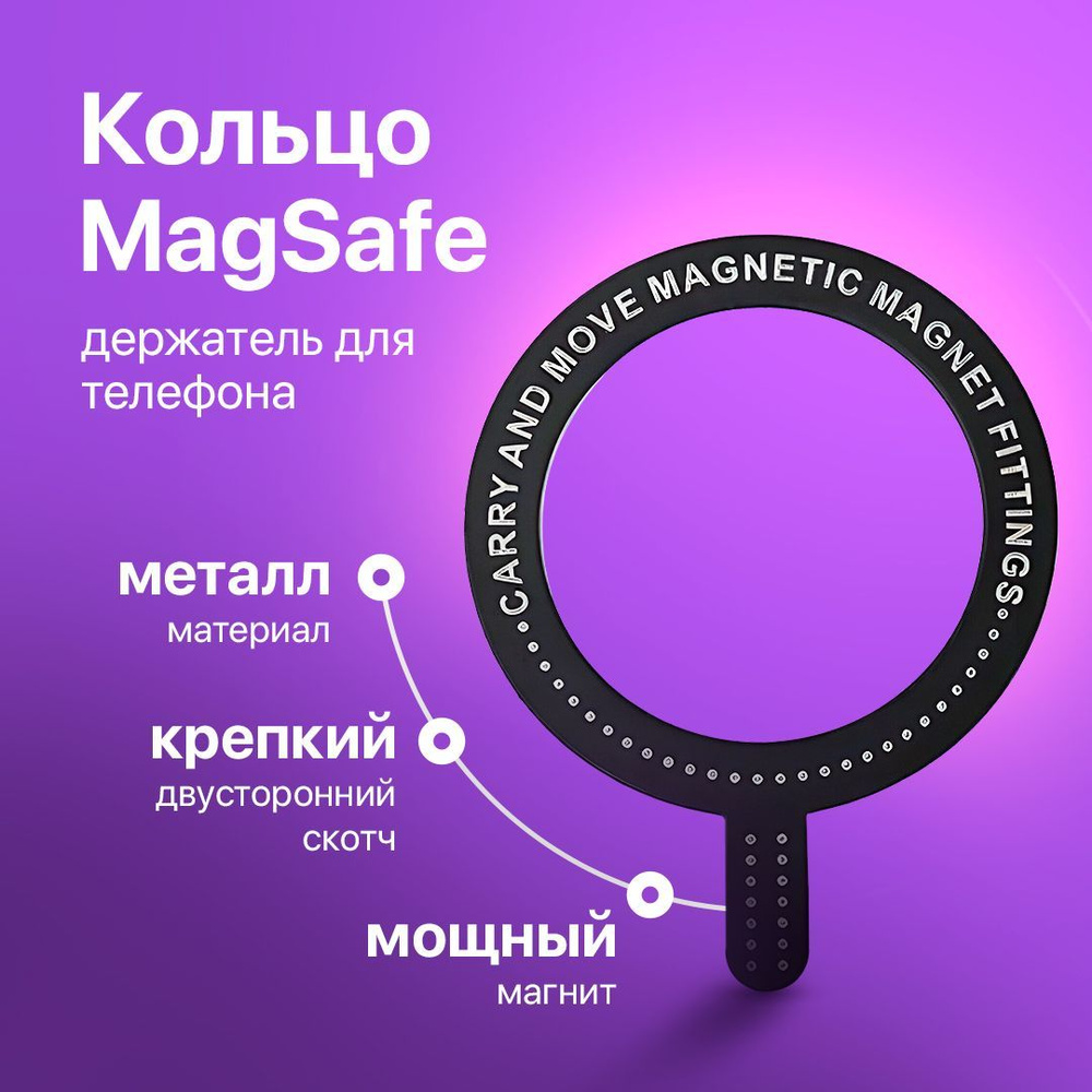 Металлическое кольцо MagSafe, для беспроводной зарядки, для кошелька  картхолдера