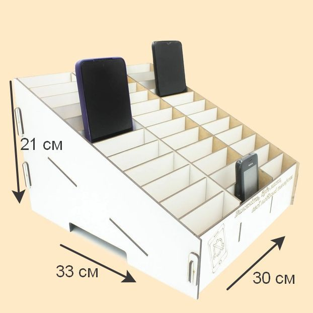 Органайзер в класс 36 отсеков, короб в школу, подставка с ячейками, держатель для телефонов  #1