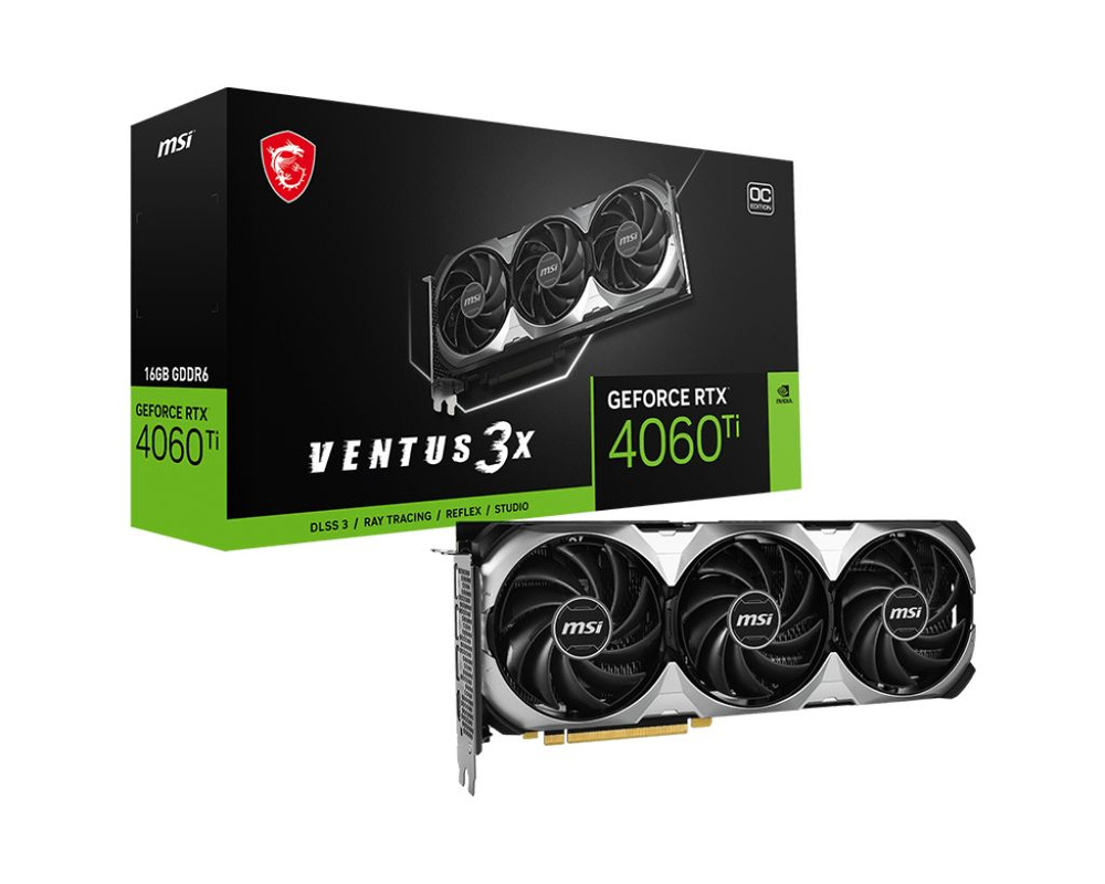 MSI Видеокарта GeForce RTX 4060 Ti VENTUS 3X OC 16 ГБ (RTX 4060 TI VENTUS  3X 16G OC)