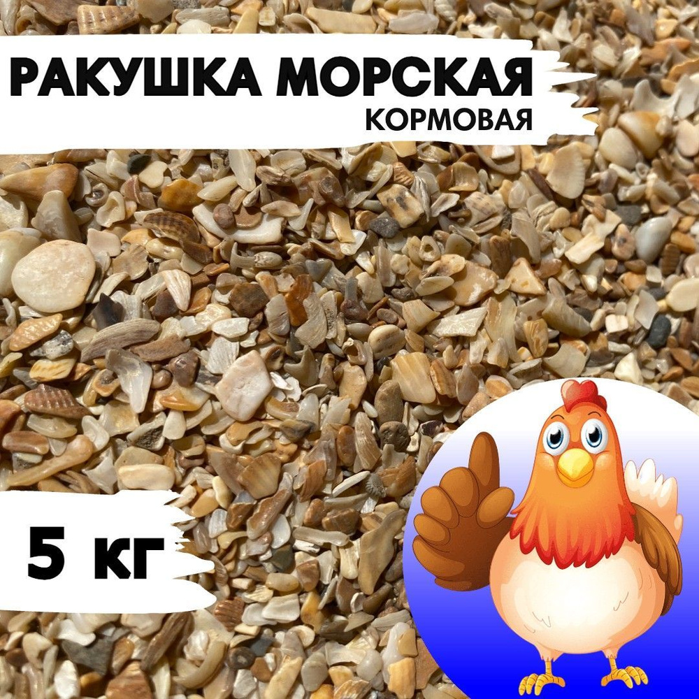 Ракушка морская кормовая для птиц 5 кг